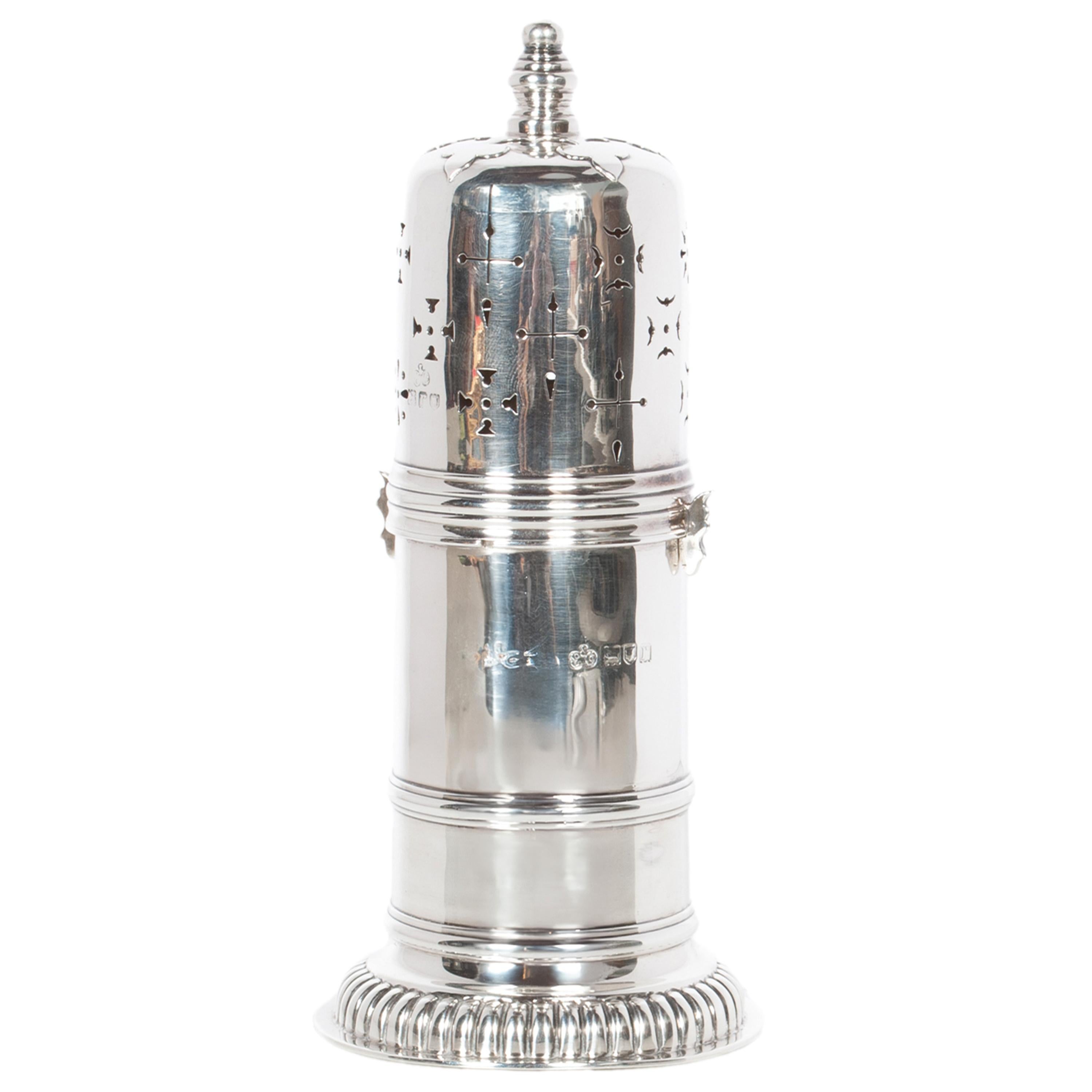 Antique Sterling Silver Silver Sugar Shaker Muffineer Elkington & Co London 1912 For Sale 1