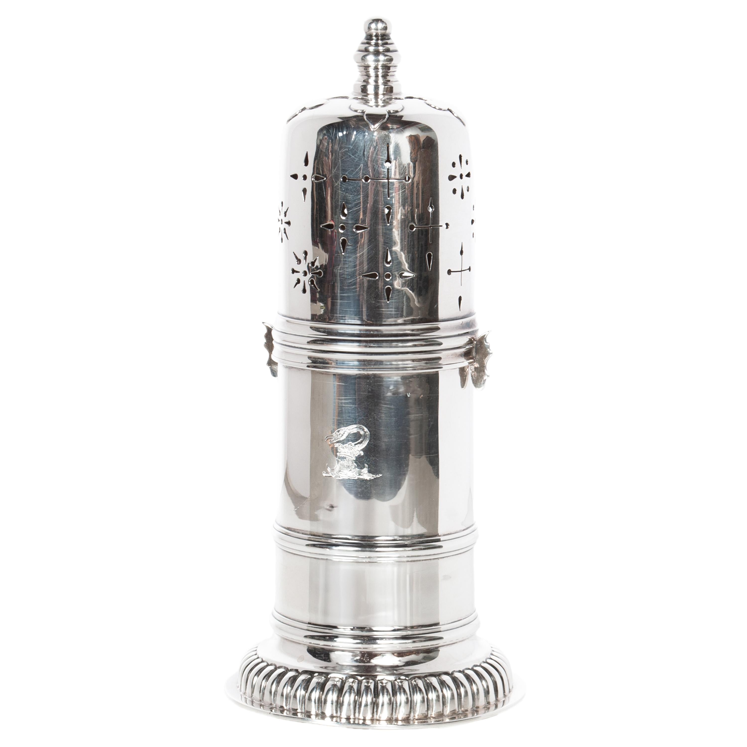 Antique Sterling Silver Silver Sugar Shaker Muffineer Elkington & Co London 1912 For Sale 3