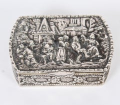 Antique Sterling Silver Spanish Snuff Pill Box Circa 1900