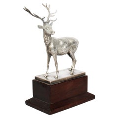 Antique Sterling Silver Stag Animalier Sculpture 20th C