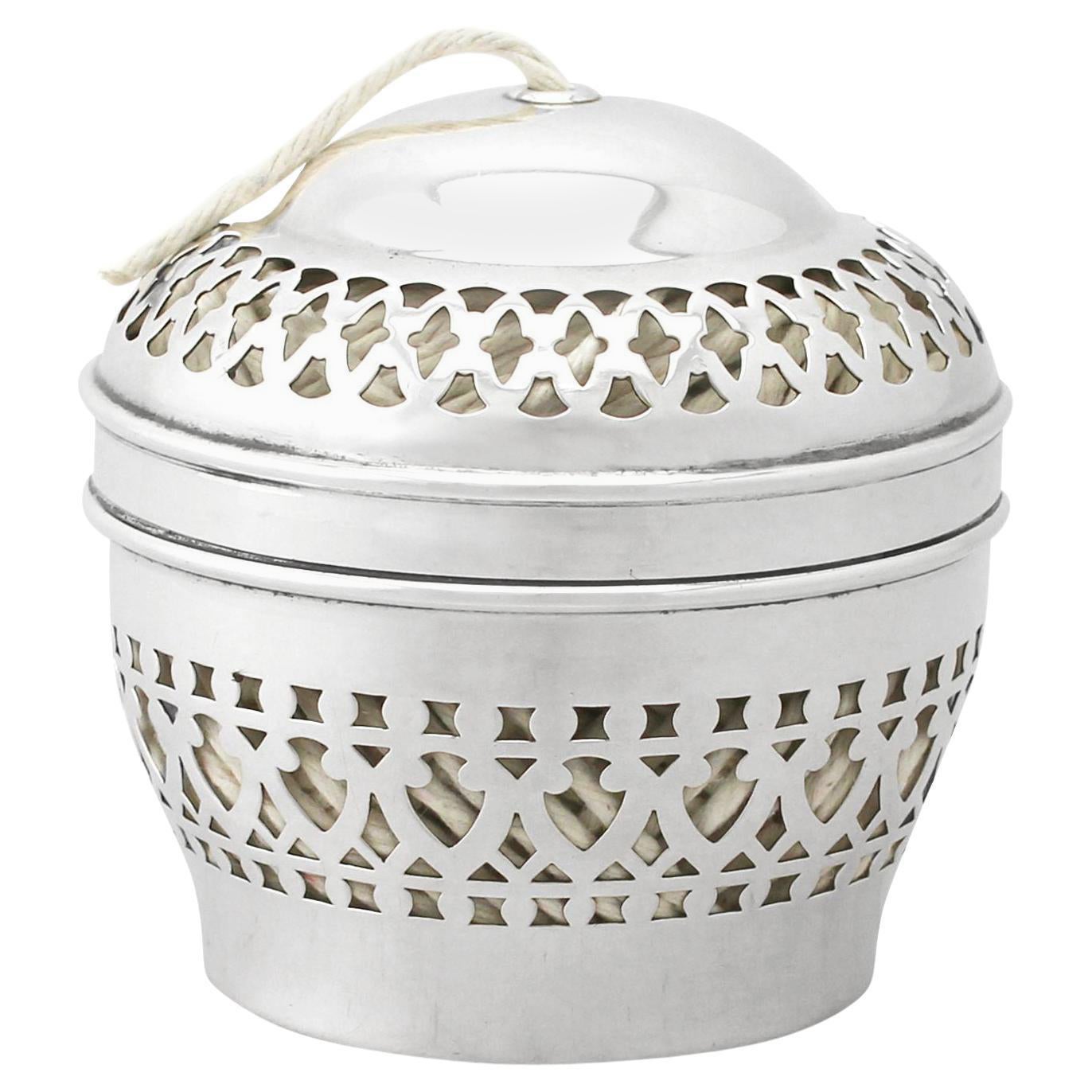Antique Sterling Silver String Box by Gorham, England, 1910 For Sale