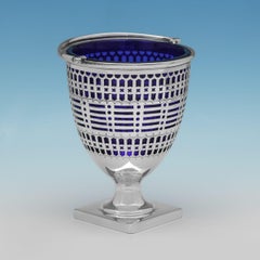 Antiker Zuckerkorb aus Sterlingsilber, gepunzt in Sheffield im Jahr 1911