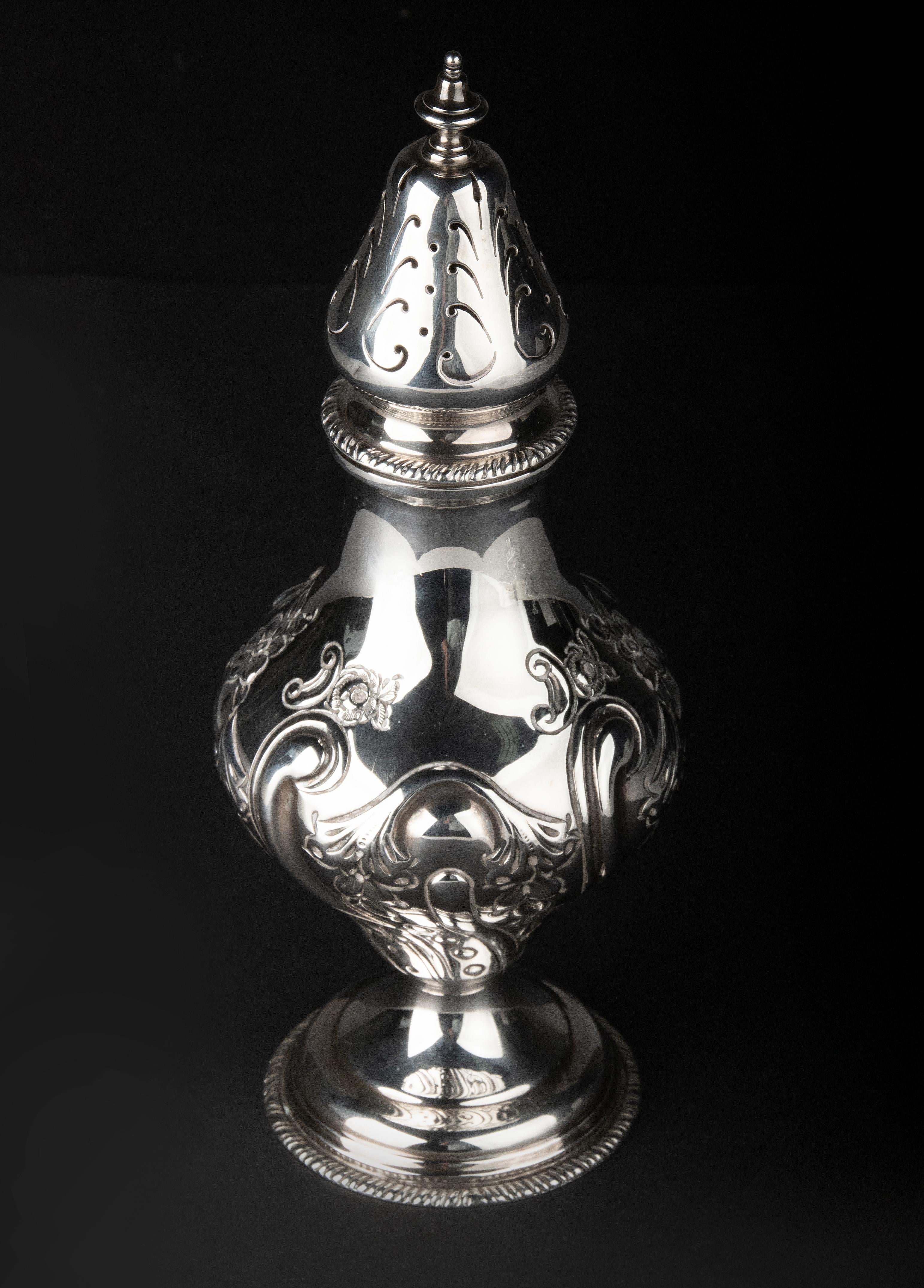 antique silver sugar shaker