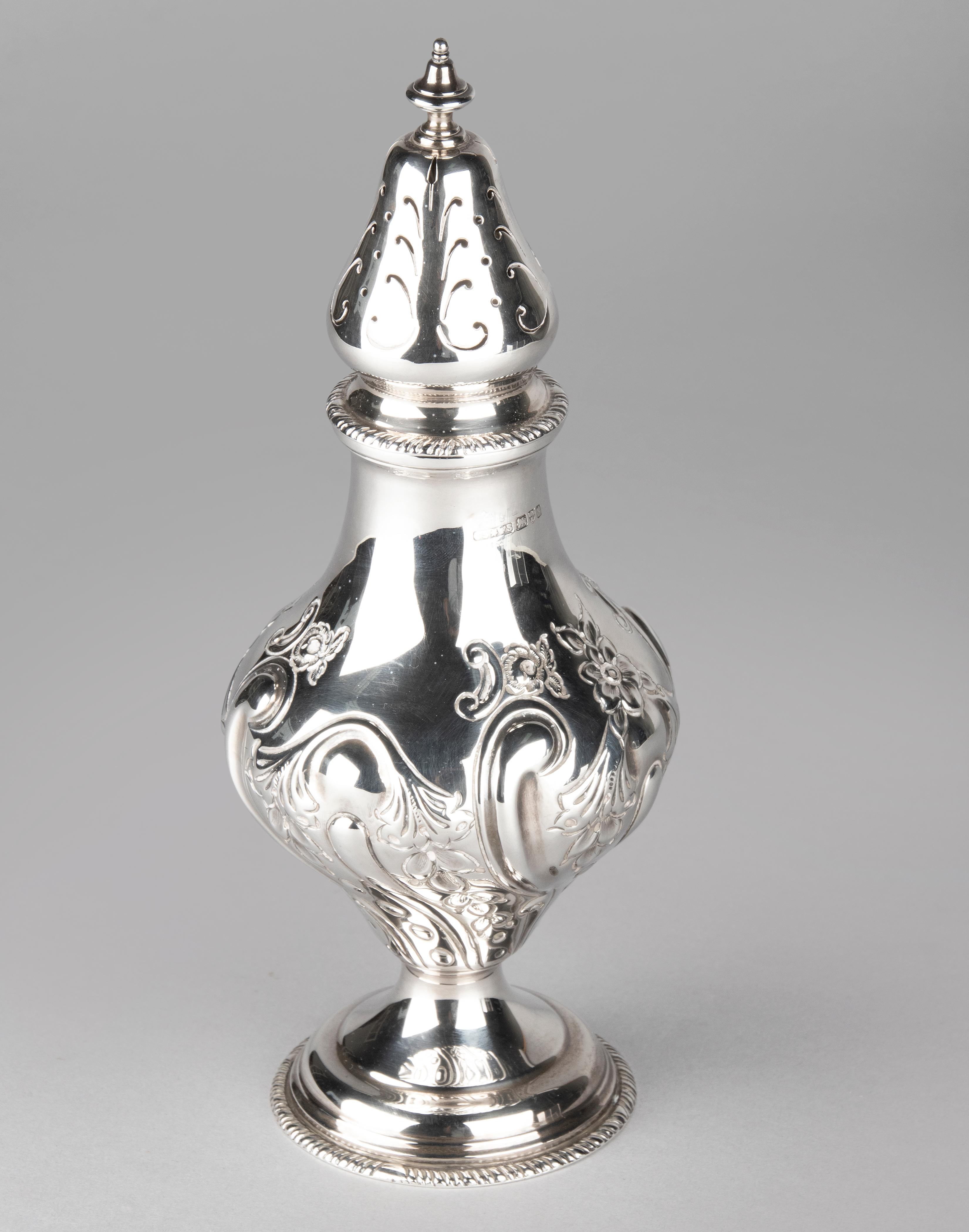 English Antique Sterling Silver Sugar Shaker For Sale