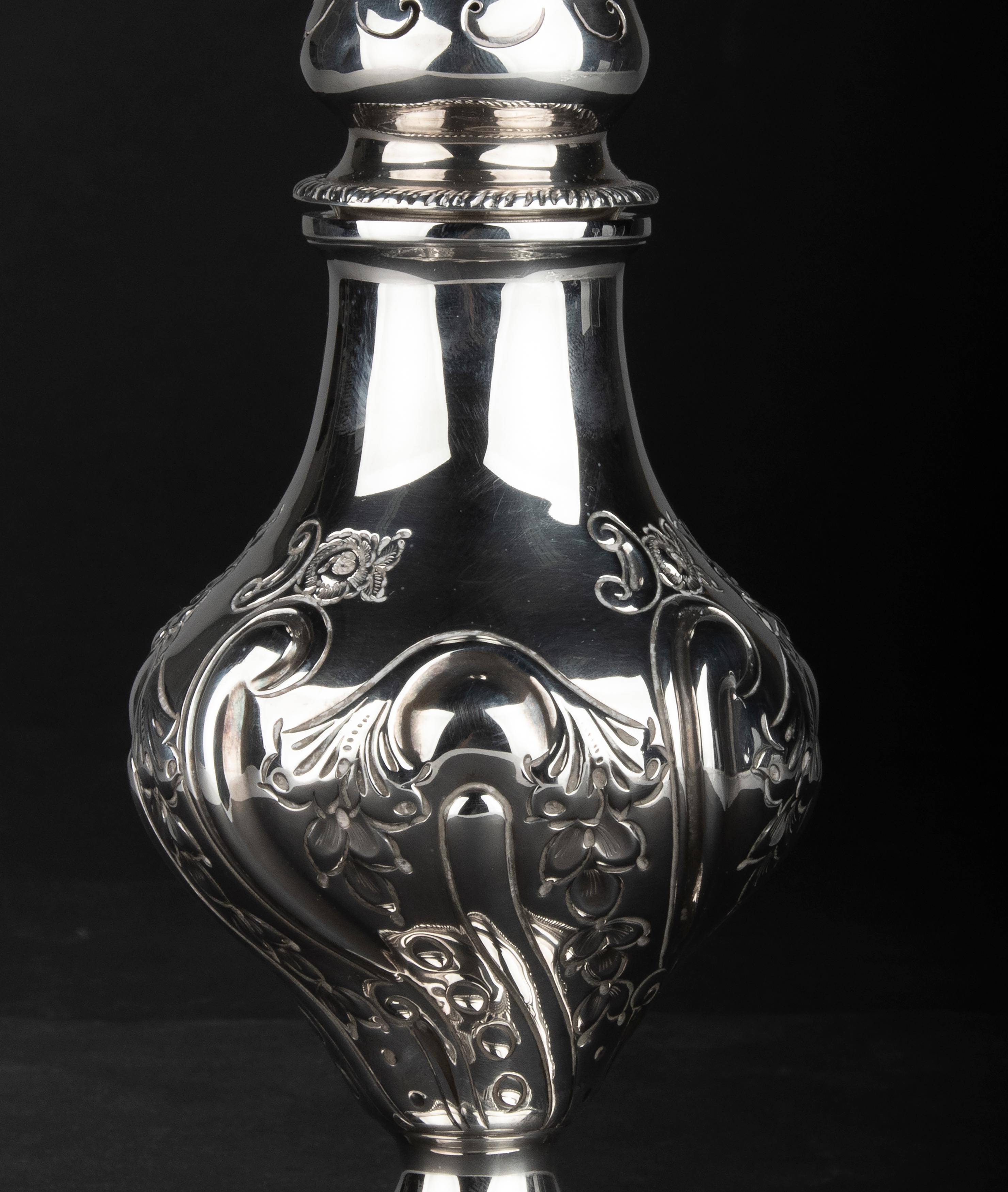 Hand-Crafted Antique Sterling Silver Sugar Shaker For Sale