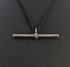 Ciondolo a T in argento sterling antico, grande