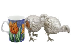 Antique Sterling Silver Table Birds, 1938