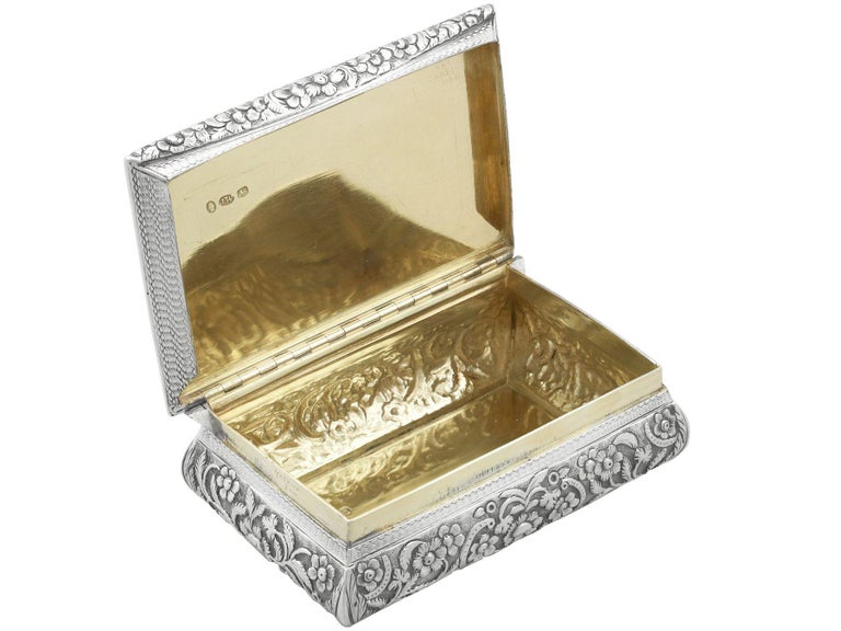 Joseph Willmore Antique 1836 Sterling Silver Table Snuff Box For Sale 1
