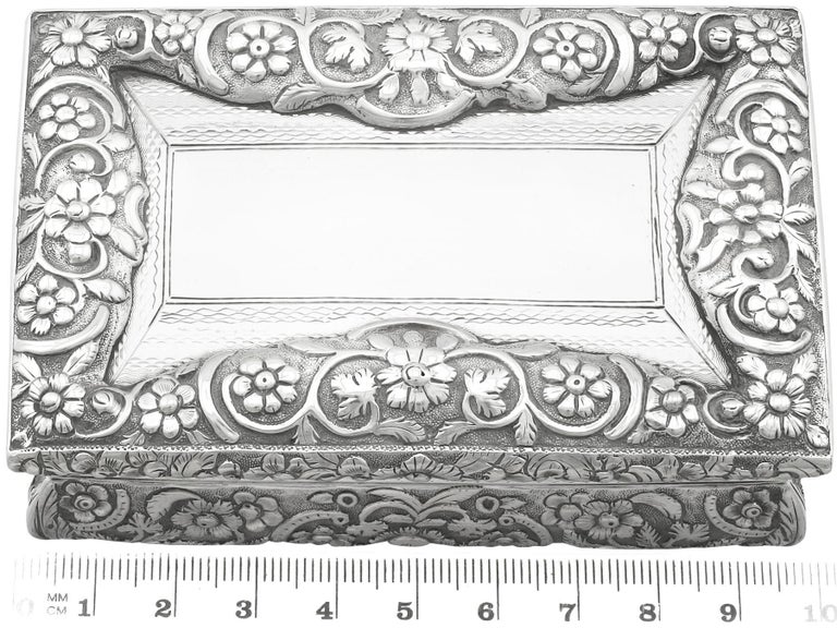 Joseph Willmore Antique 1836 Sterling Silver Table Snuff Box For Sale 4