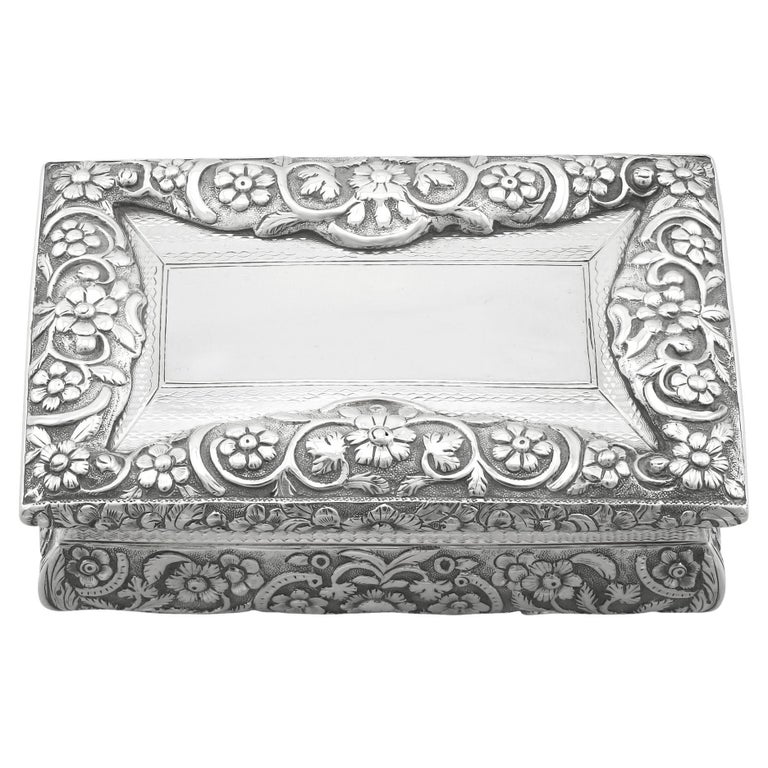 Joseph Willmore Antique 1836 Sterling Silver Table Snuff Box For Sale