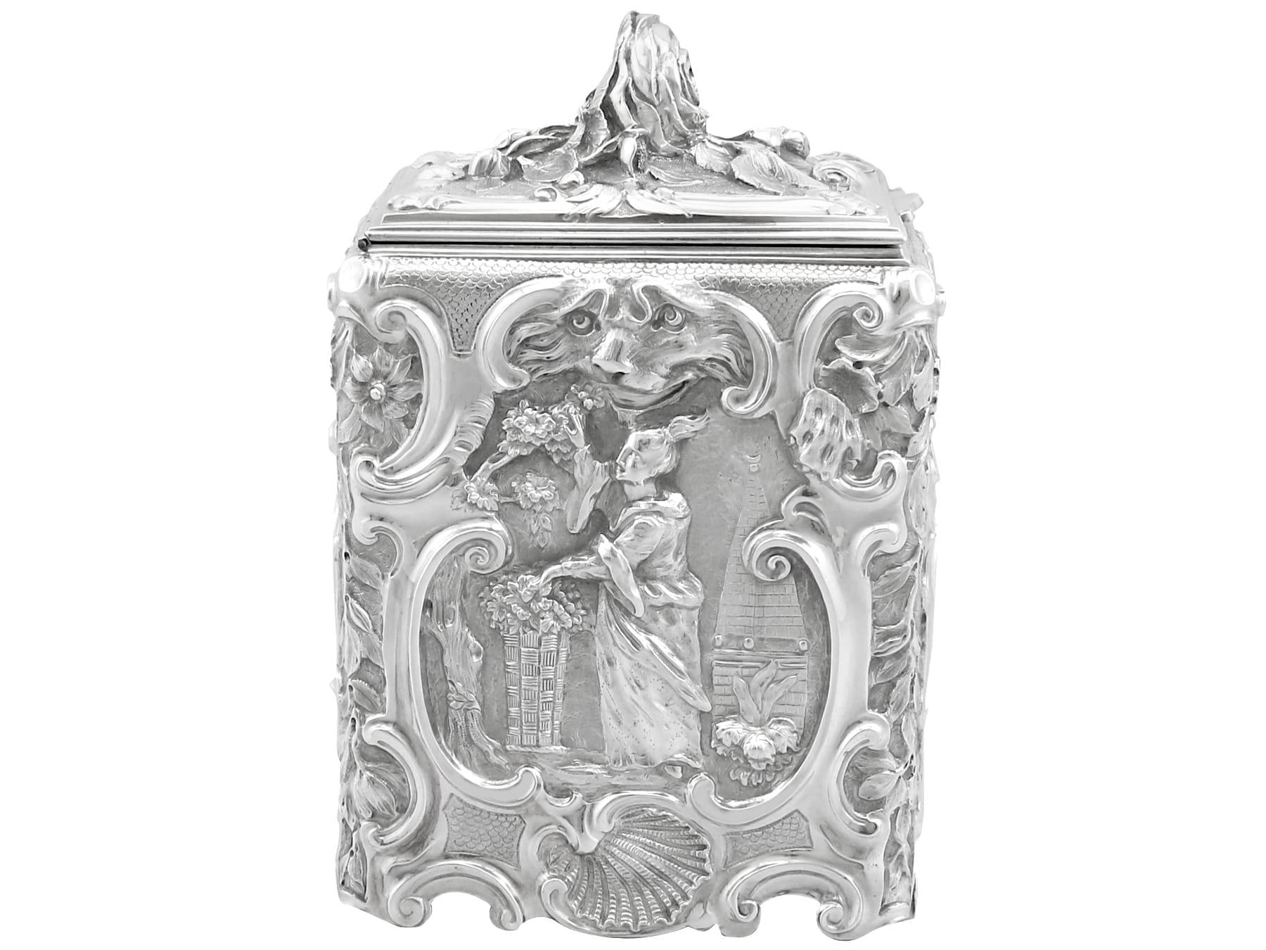 Cadies à thé et à sucre anciennes en argent sterling en vente 1