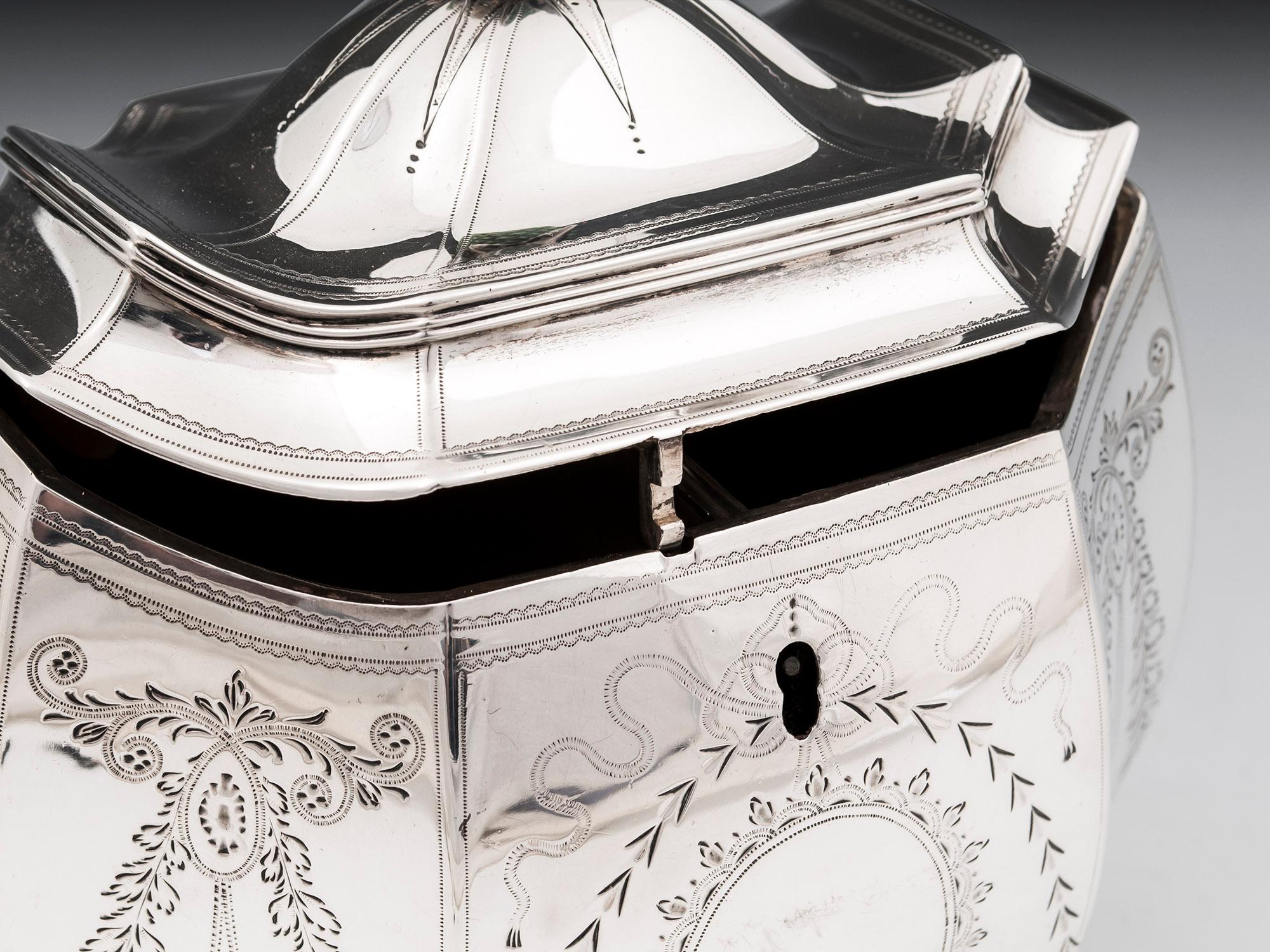 Antique Sterling Silver Tea Caddy, 18th Century For Sale 5