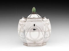 Antique Sterling Silver Tea Caddy, 18th Century
