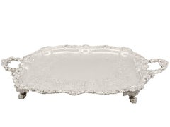 19th Century Antique Sterling Silver Tea Tray 1824