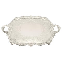 19th Century Antique Sterling Silver Tea Tray 1824