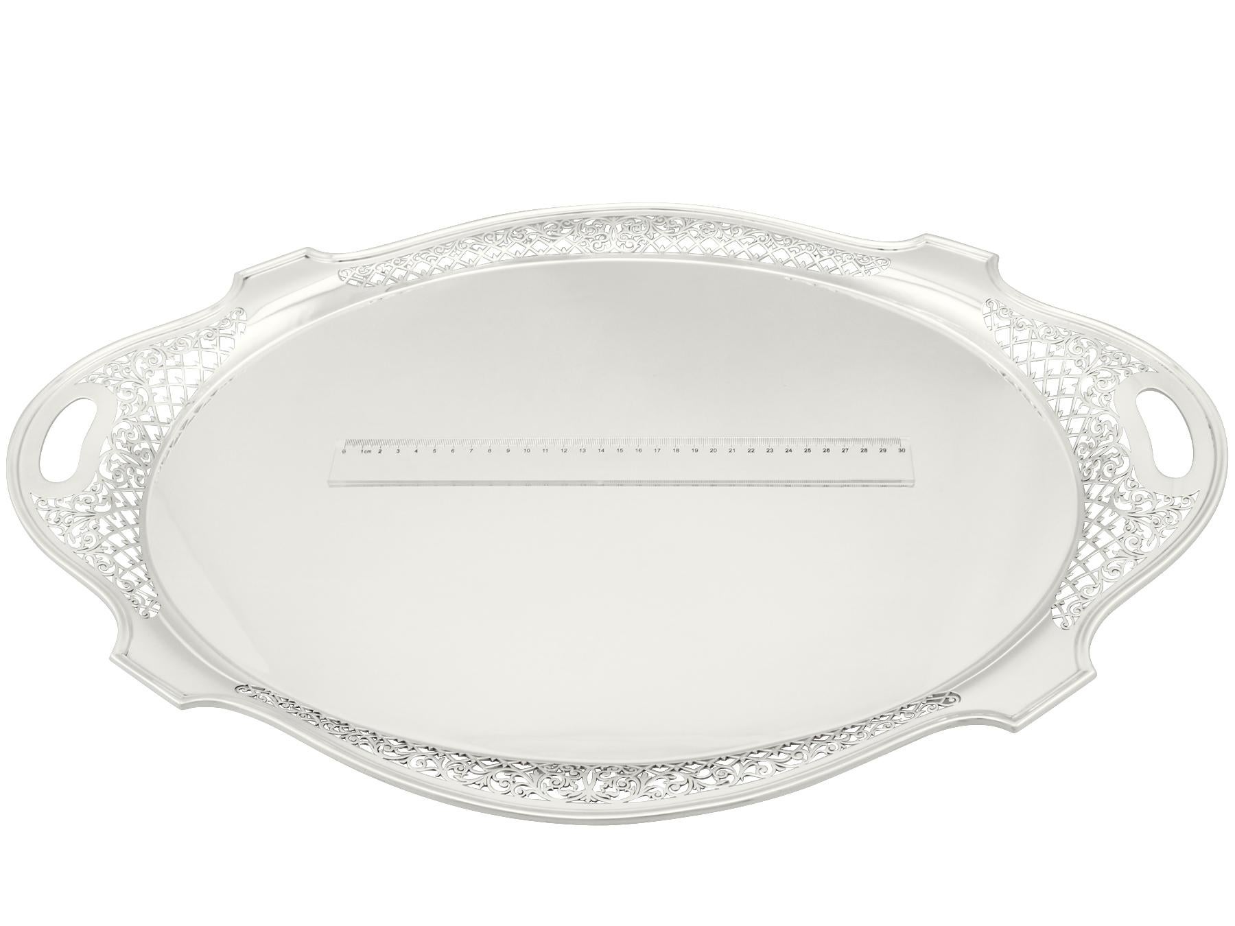 Antique Sterling Silver Tea Tray, 1912 4