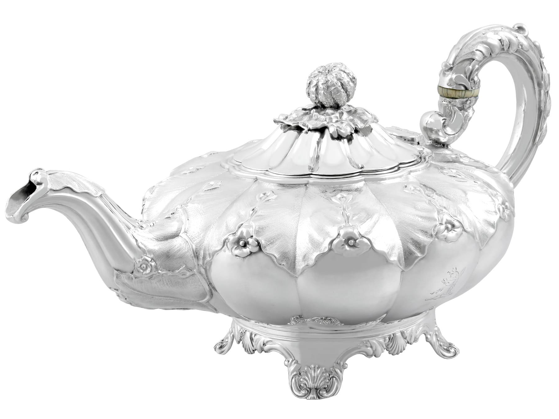 British Antique Sterling Silver Teapot For Sale