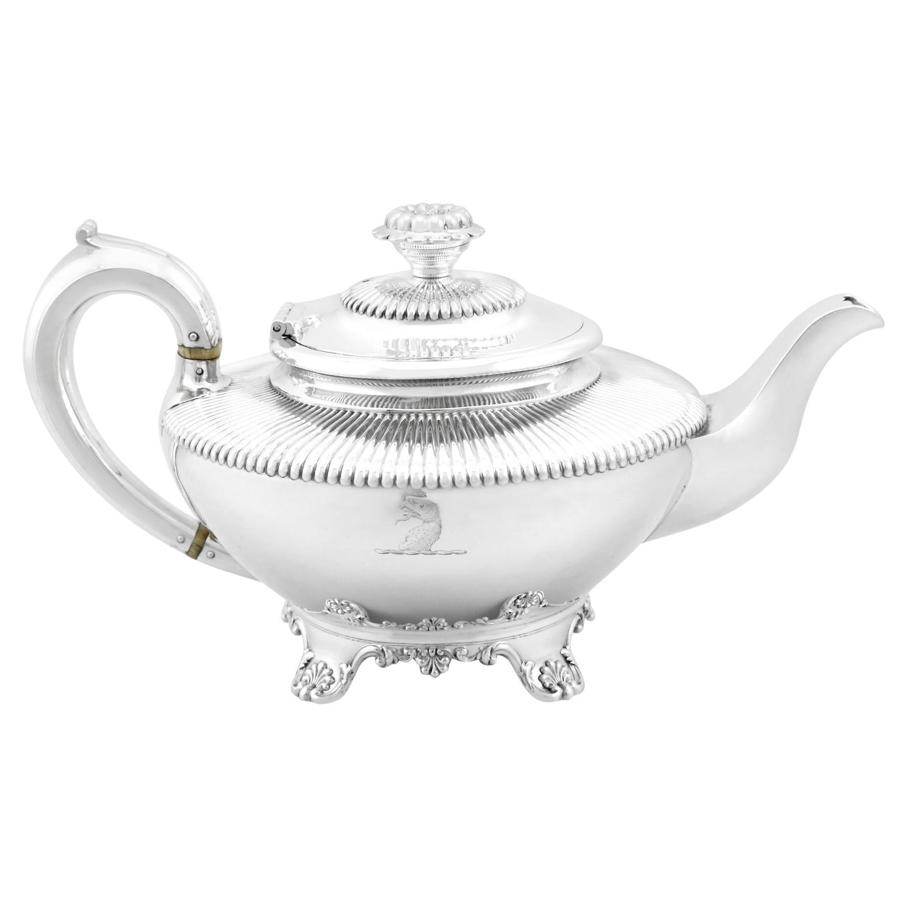 1830s English Sterling Silver Teapot For Sale