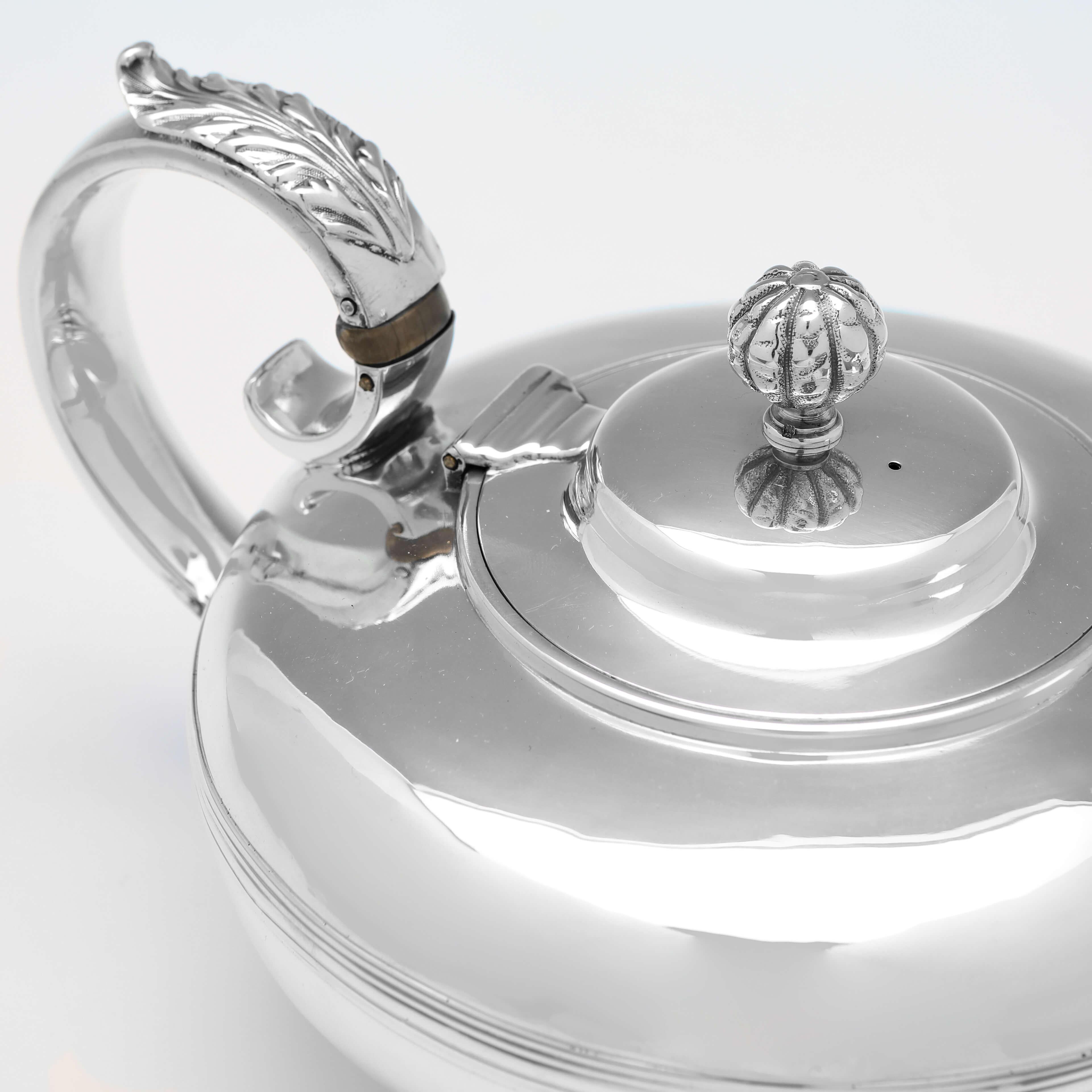 George IV Antique Sterling Silver Teapot - London 1830 - Thomas Johnson