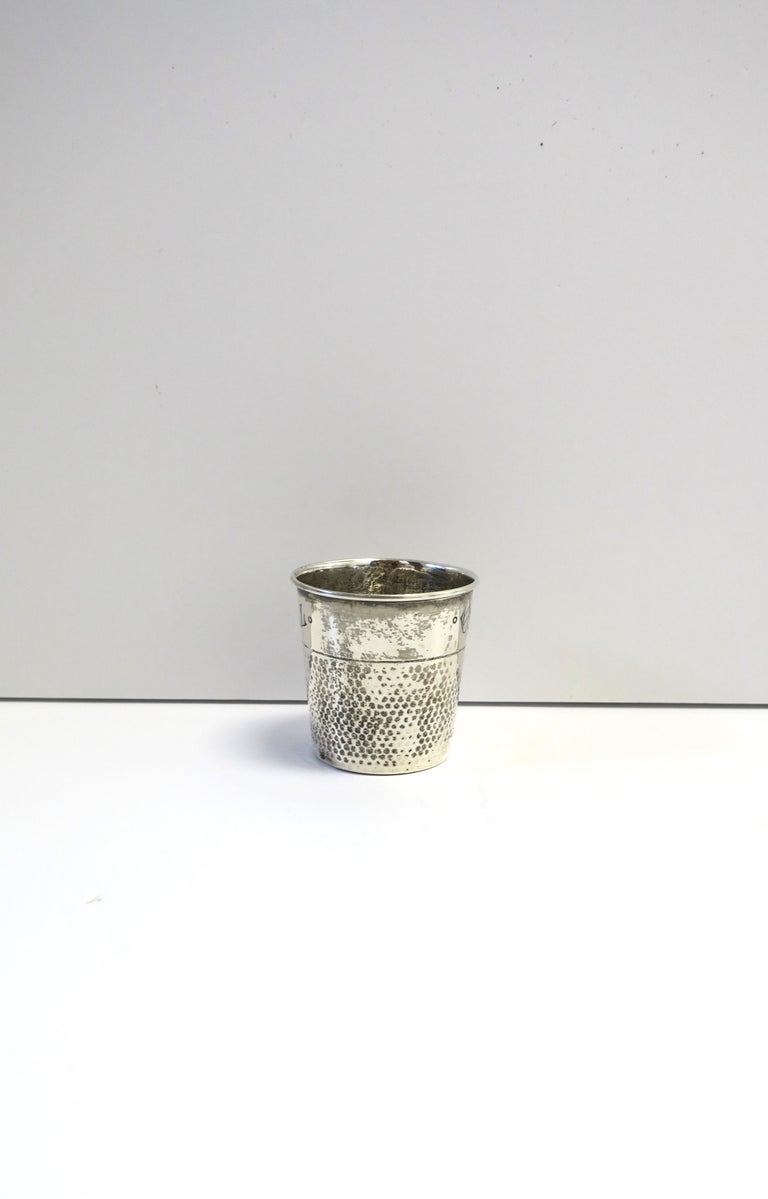Antique Sterling Silver Thimble Shot Glass Jigger Art Nouveau For Sale