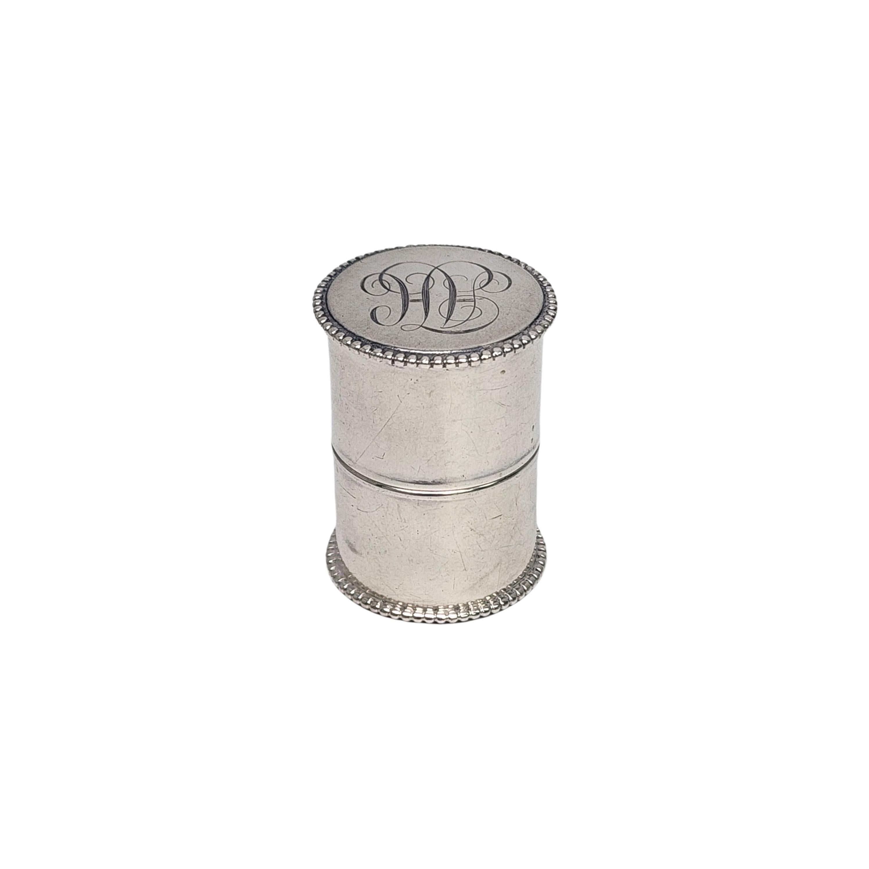 Antique Sterling Silver Thread Case with Monogram #16524 In Good Condition For Sale In Washington Depot, CT