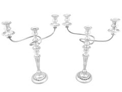 Antique Sterling Silver Three Light Candelabra by Matthew Boulton
