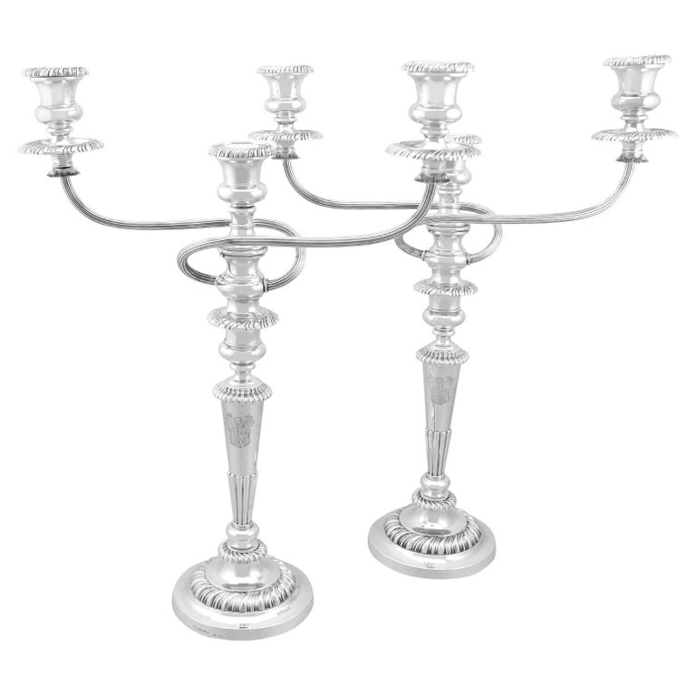 Antique Sterling Silver Three Light Candelabra by Matthew Boulton at