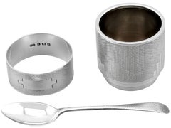 Ensemble de baptême Art déco ancien de trois pièces en argent sterling