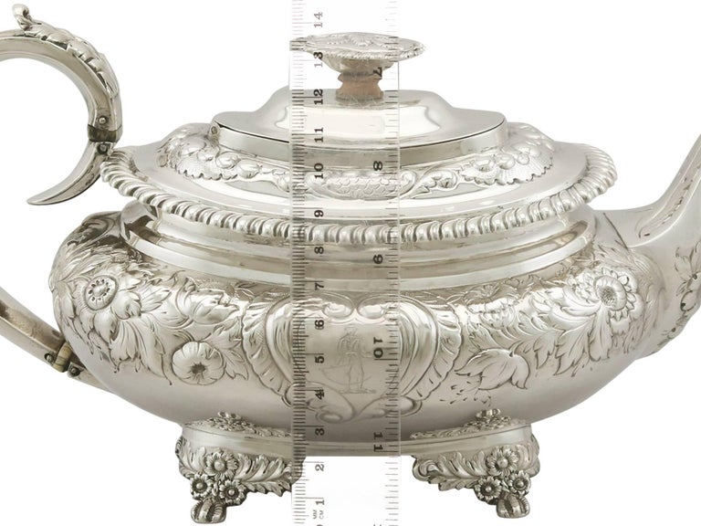 Antique Sterling Silver ThreePiece Tea Service For Sale at 1stdibs
