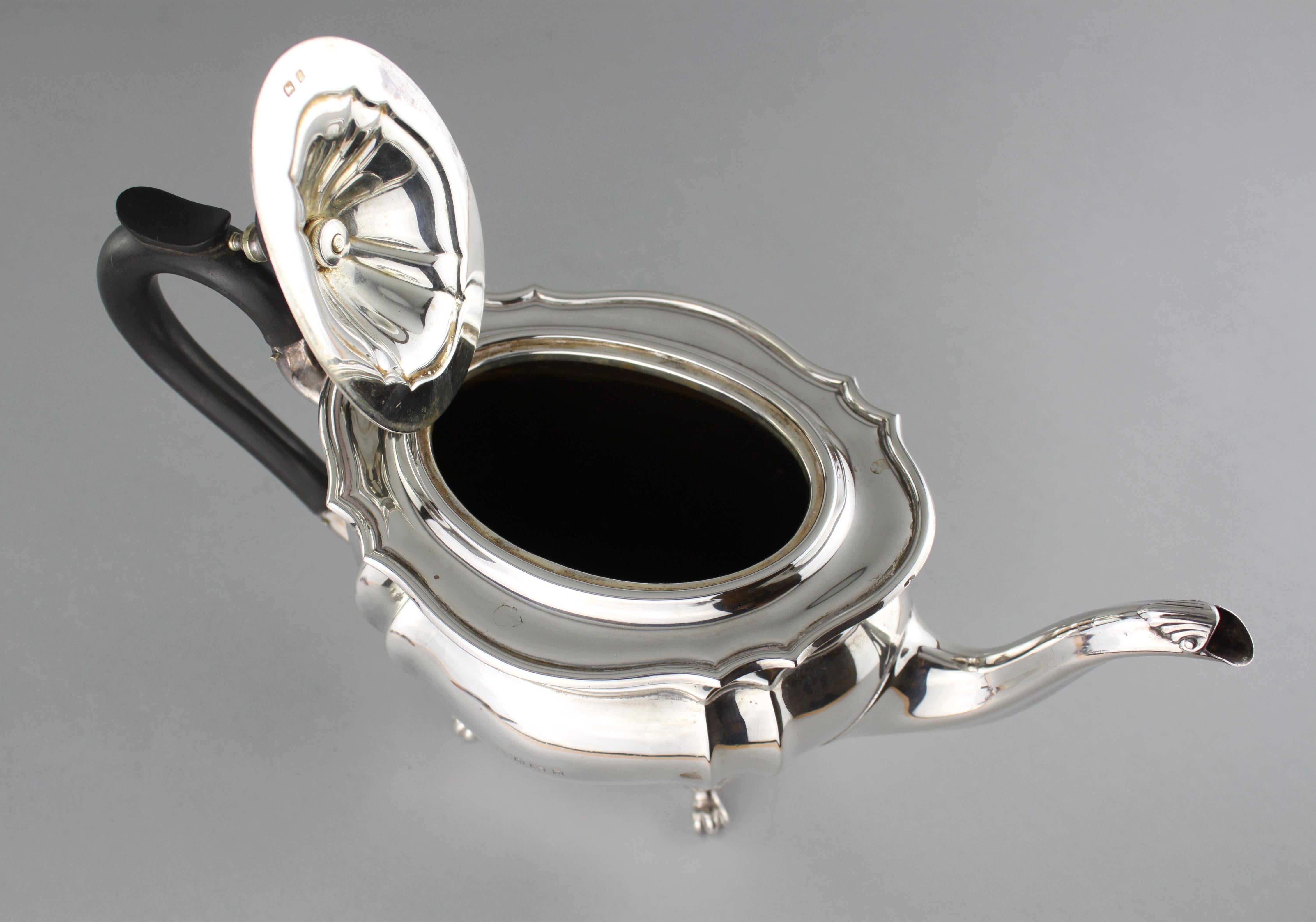 Early 20th Century Antique Sterling Silver Three-Piece Tea Service Set, Birmingham, 1924