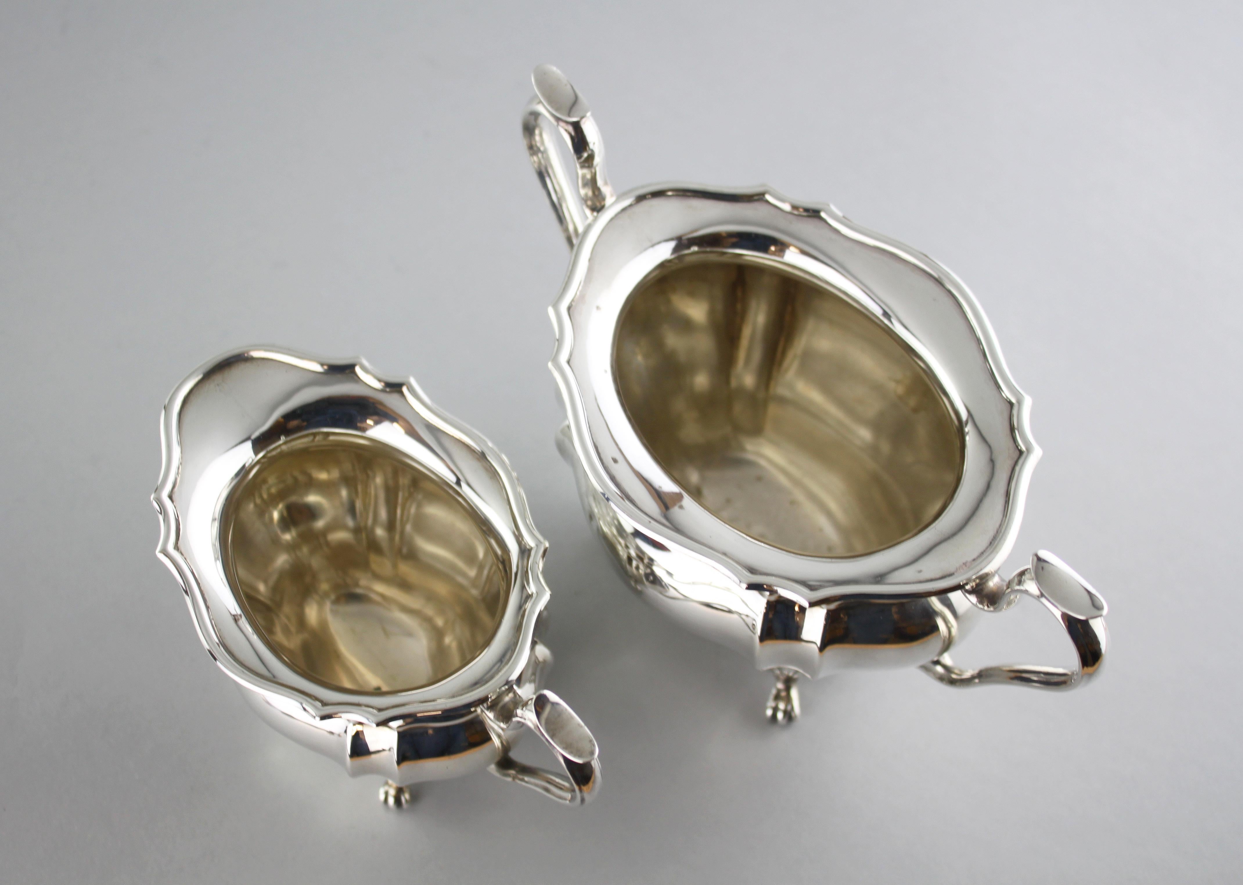 Antique Sterling Silver Three-Piece Tea Service Set, Birmingham, 1924 2