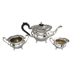 Antique Sterling Silver Three-Piece Tea Service Set, Birmingham, 1924