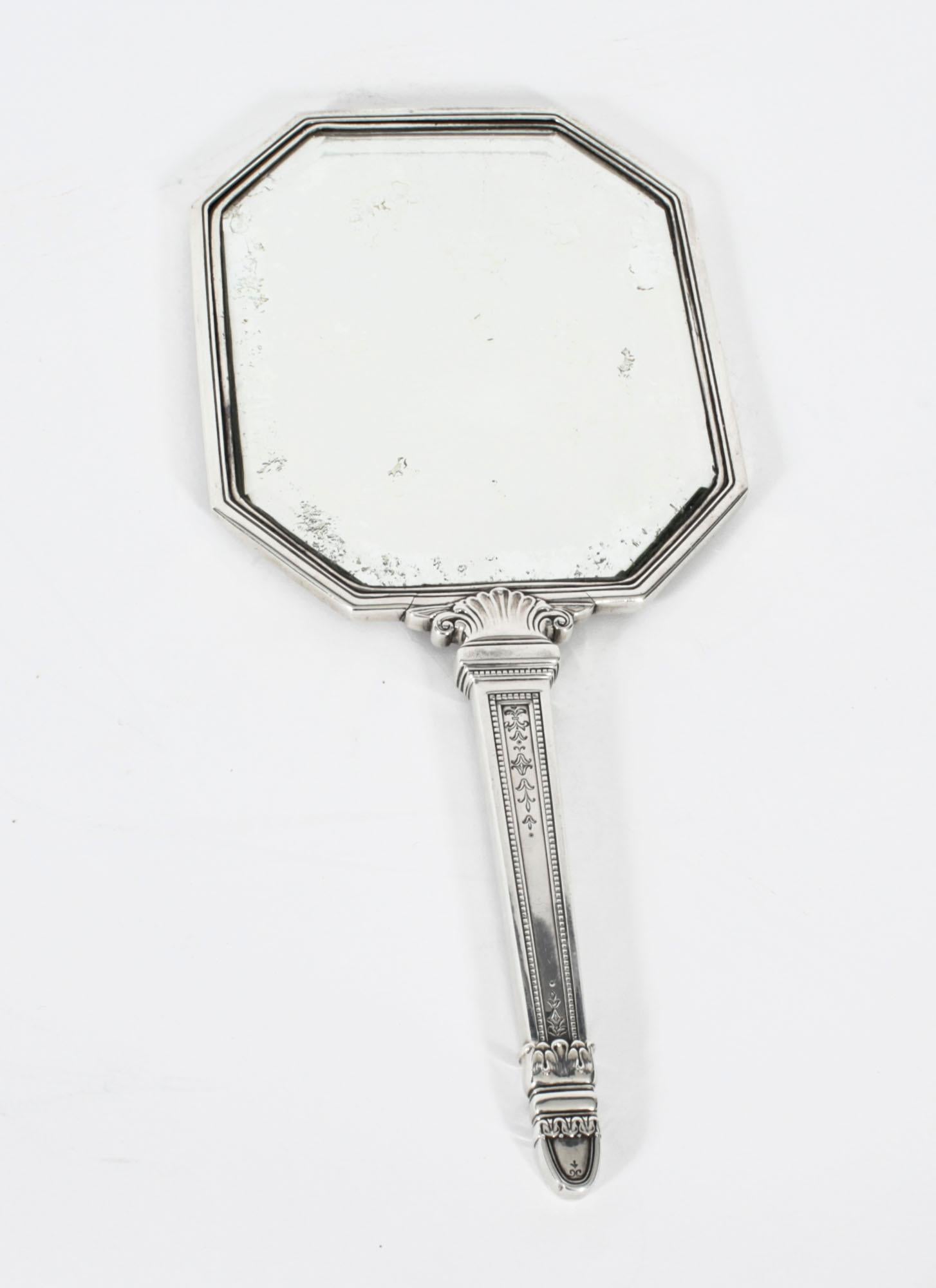 Antique Sterling Silver Tiffany & Co Hand Mirror Early 20th Century For Sale 4