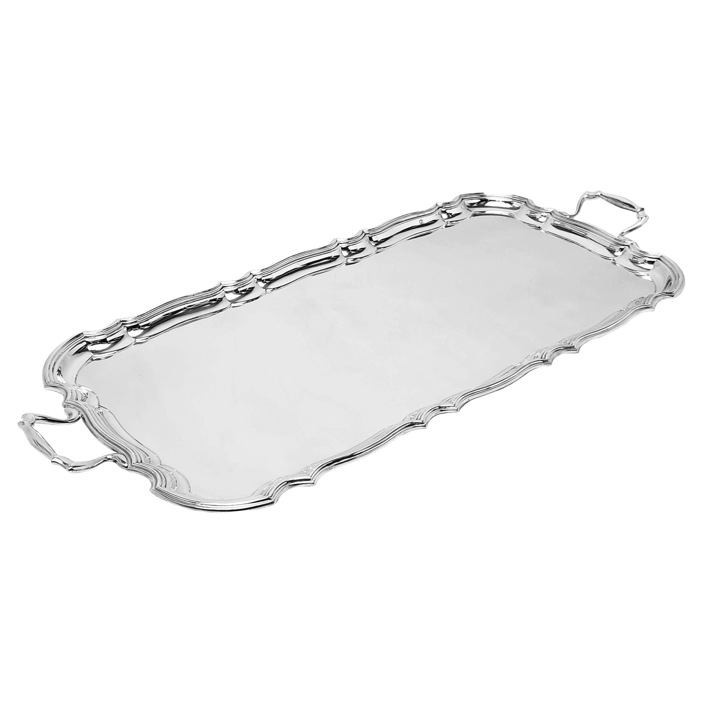 Antique Sterling Silver Tray 1915 Sandwich Serving Platter For Sale