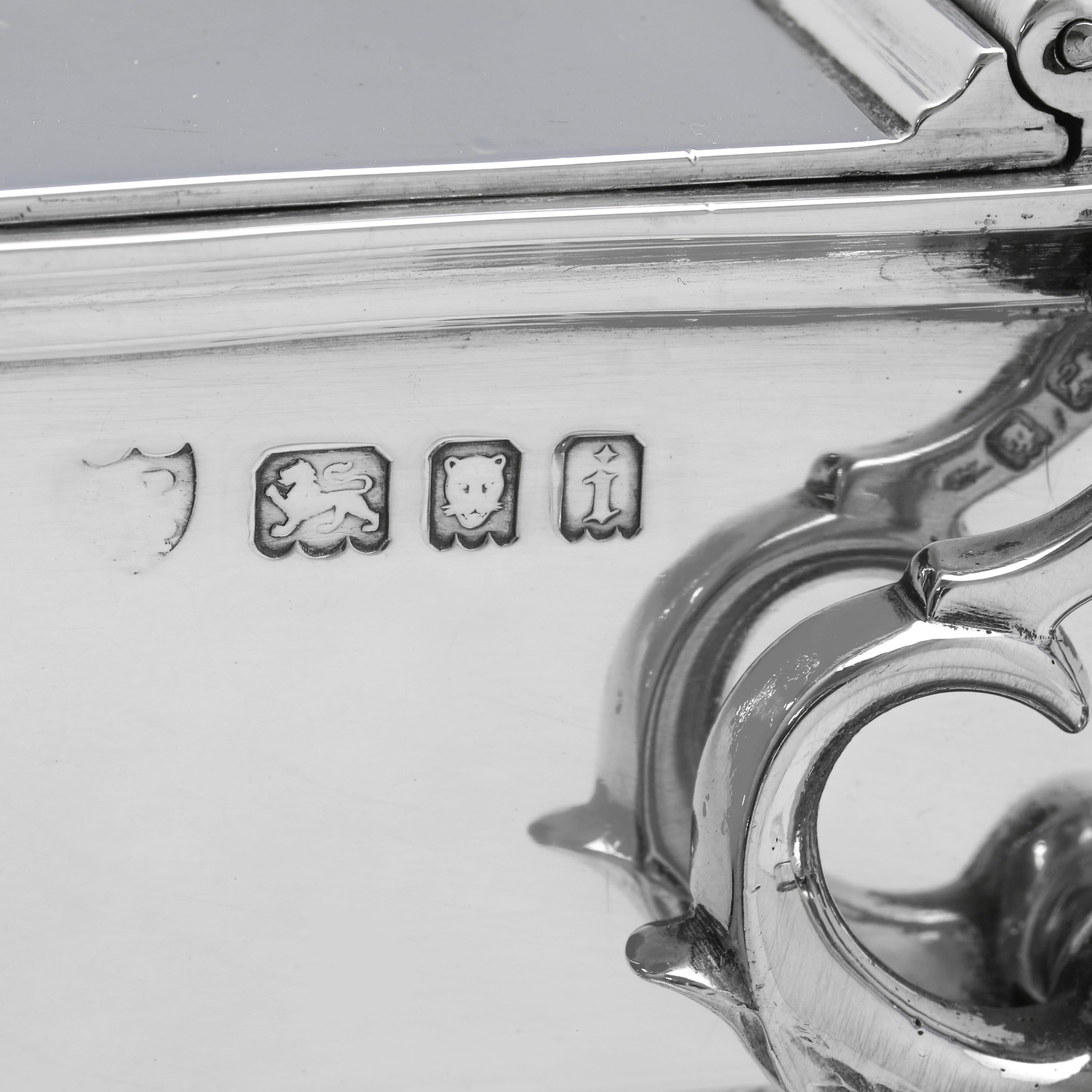 Sterling Silver Antique sterling silver Treasury ink stand made by Tessiers of Bond Street 1924 For Sale