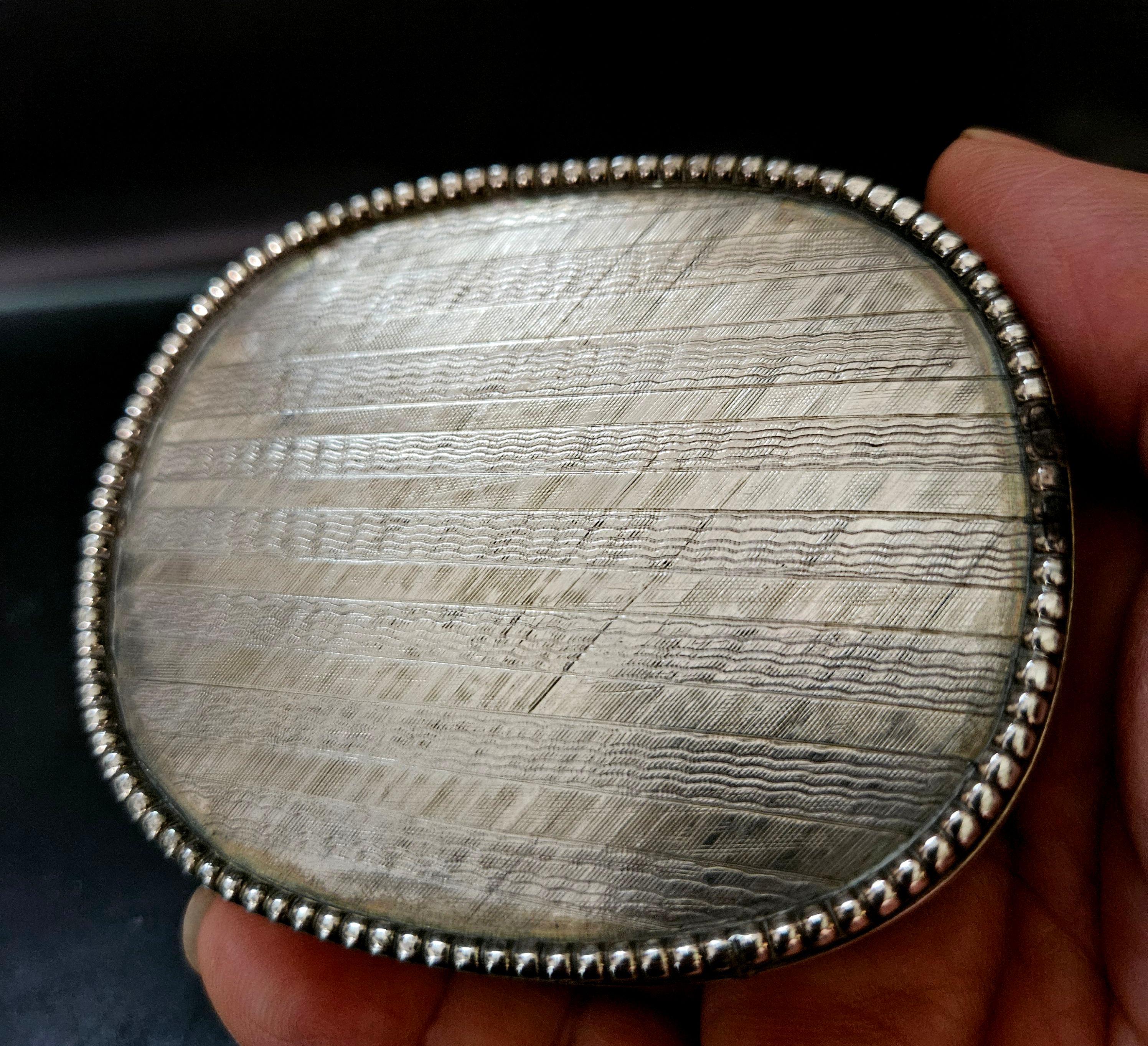 Antique Sterling Silver Snuff Trinket Box, Circa 19th Century For Sale 2