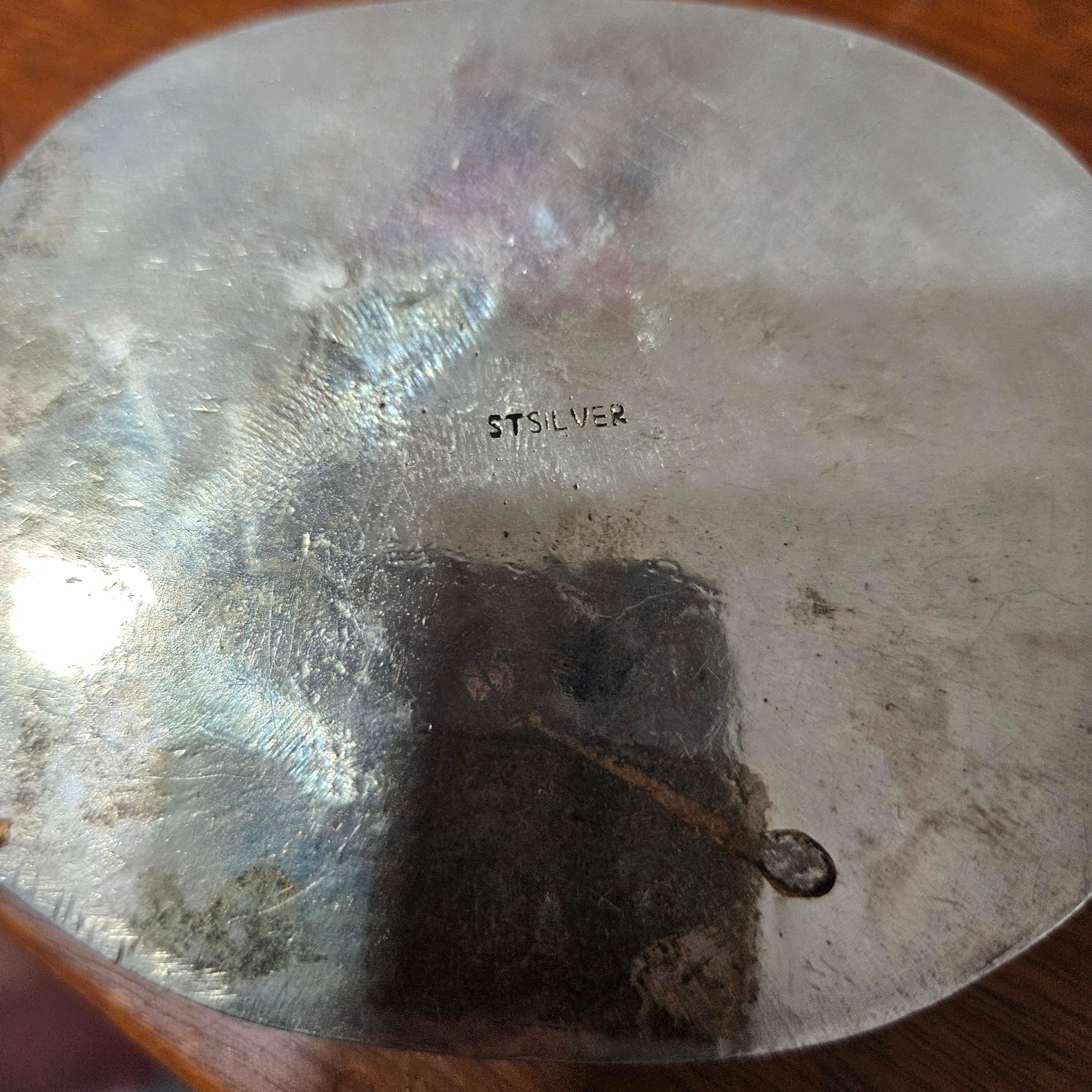 Antique Sterling Silver Snuff Trinket Box, Circa 19th Century For Sale 4