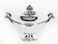 Antique Sterling Silver Tureen by Marc Jacquard Retailed by Bulgari 19th Century