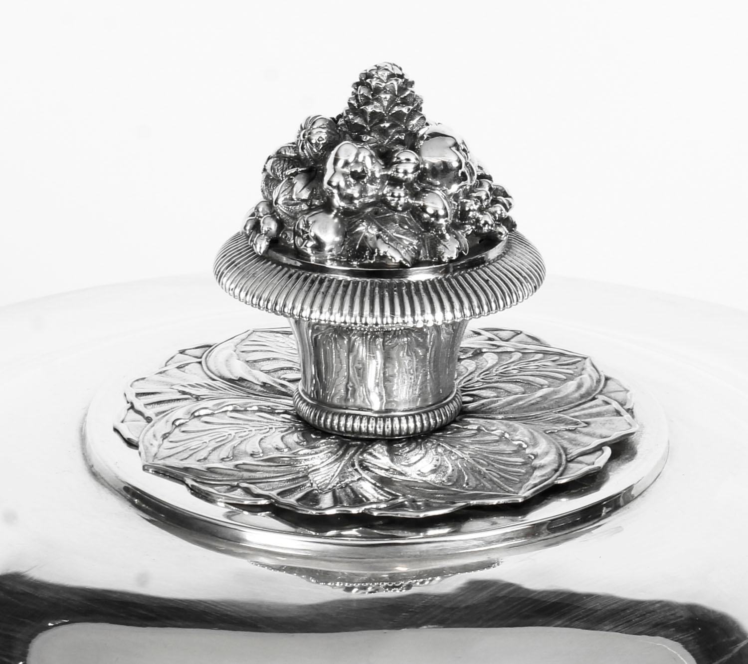 Antique Sterling Silver Tureen by Marc Jacquard Retailed by Bulgari 19th Century For Sale 1