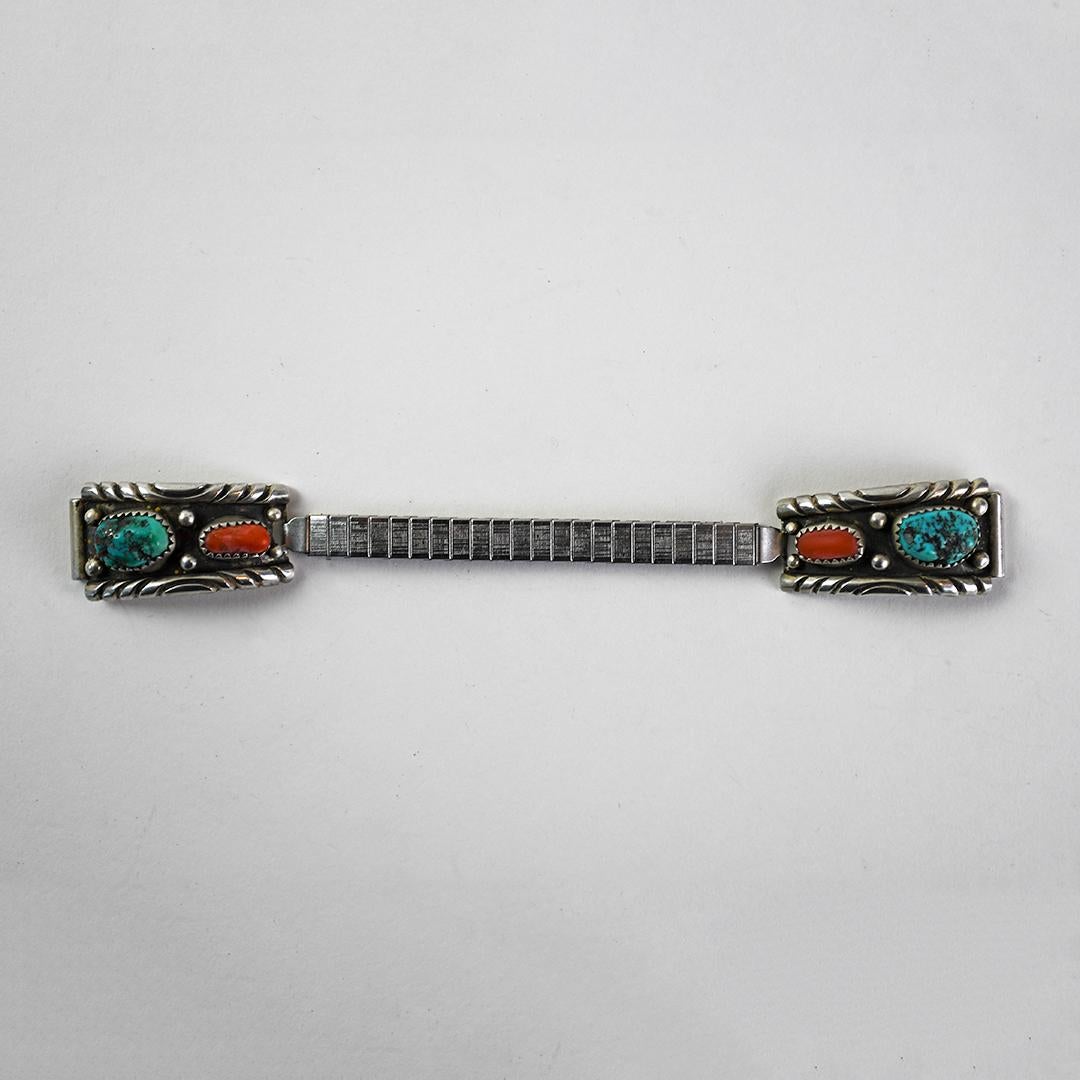 Sterling Silver Turquoise Coral Watch Band
Good condition!
It has some toning but looks great!
5