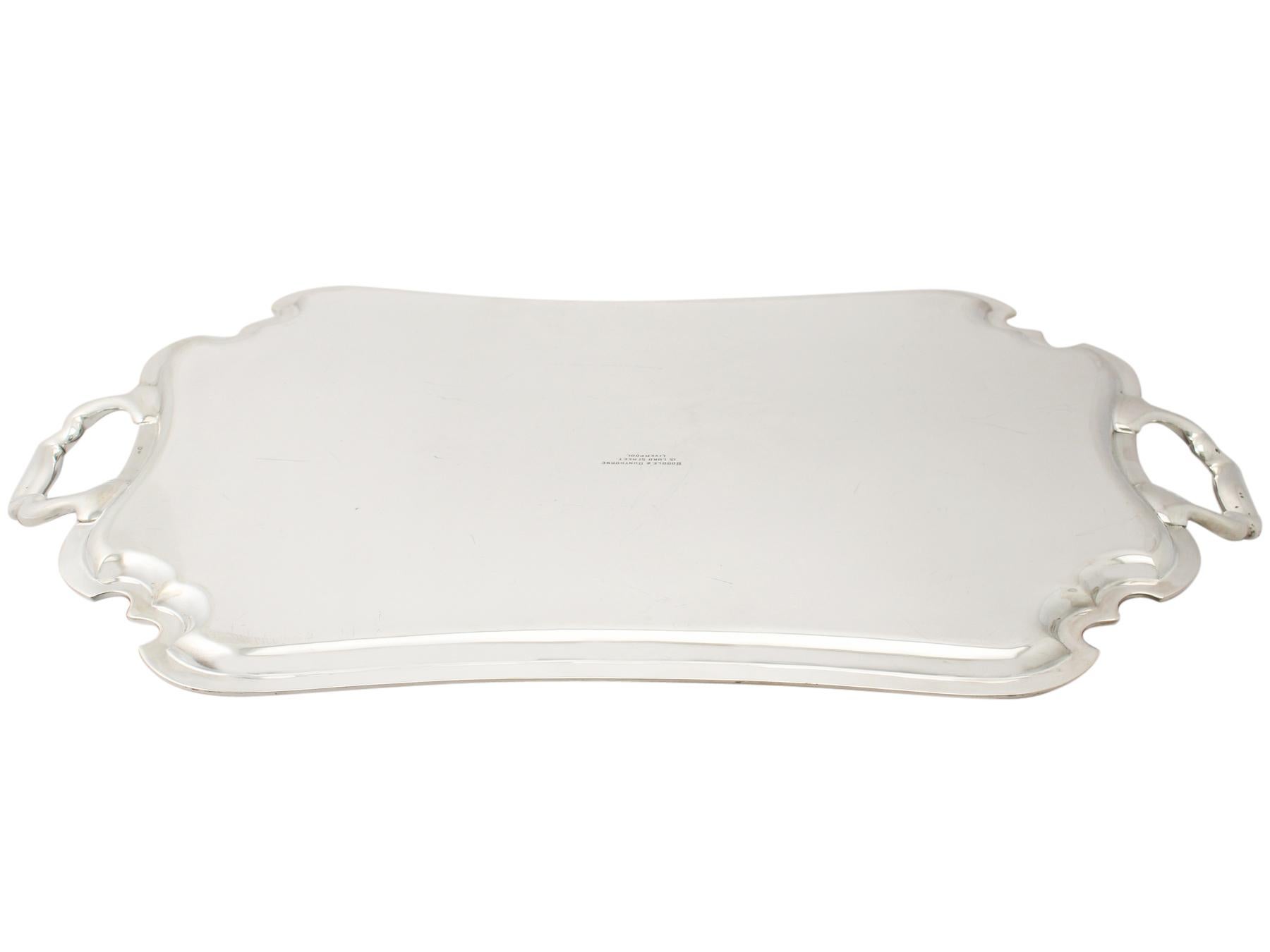 Antique Sterling Silver Two-Handled Tea Tray by Atkin Brothers, 1915 3