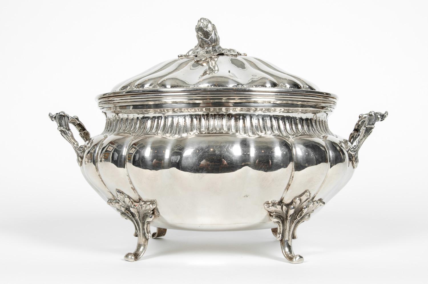 Antique Sterling Silver Two Piece-Covered Tureen 8