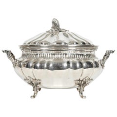 Antique Sterling Silver Two Piece-Covered Tureen