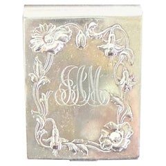 Antique Sterling Silver Vesta Case, Art Nouveau Design, France, 1900s