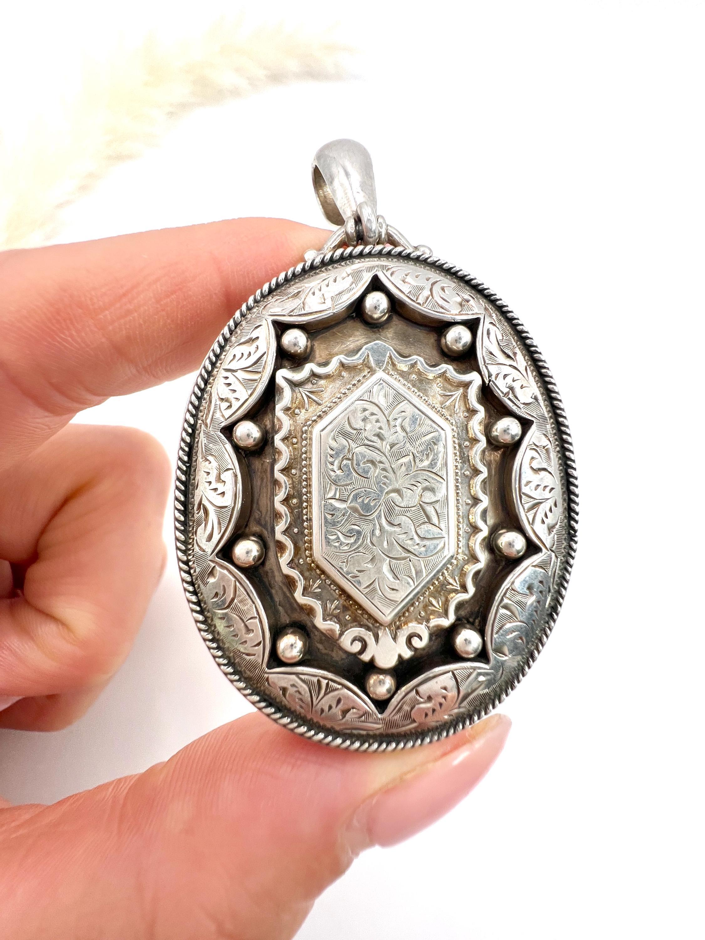 Antike Sterling Silber viktorianischen Buch Kette Halskette gestempelt Birmingham 1883 (Viktorianisch) im Angebot