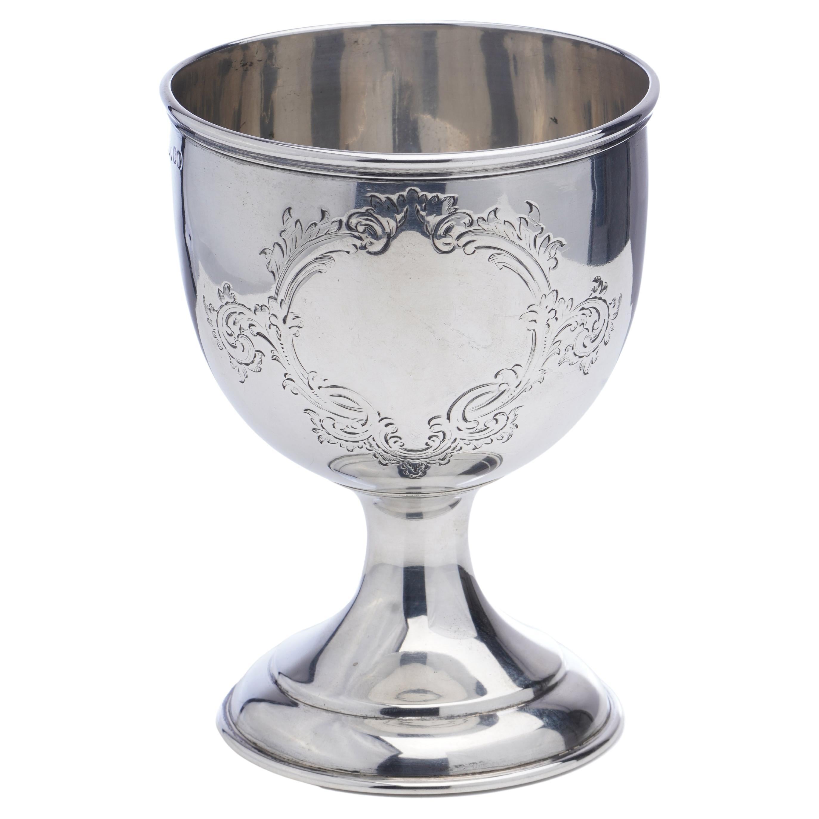 Antique Sterling Silver Victorian Goblet For Sale