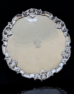 Antique Sterling silver waiter, card tray