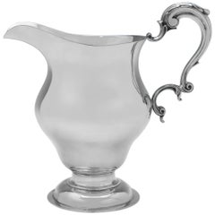 Antica brocca per acqua in argento sterling - I.L.A. Crichton - Londra 1918