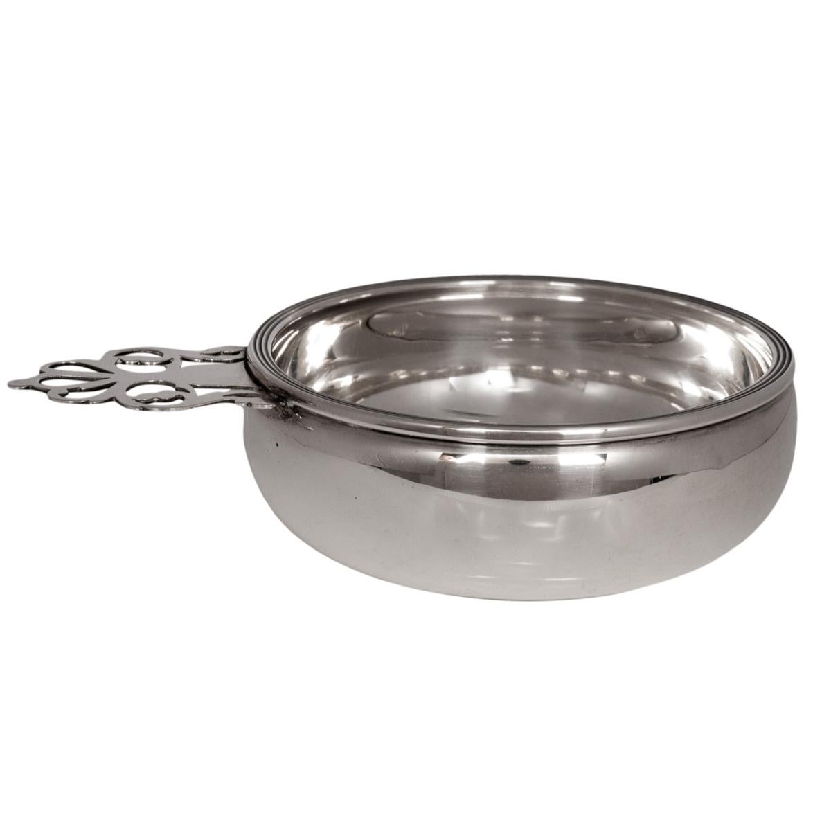 Art Deco Antique Sterling Silver Wine Baby Porringer Engraved 