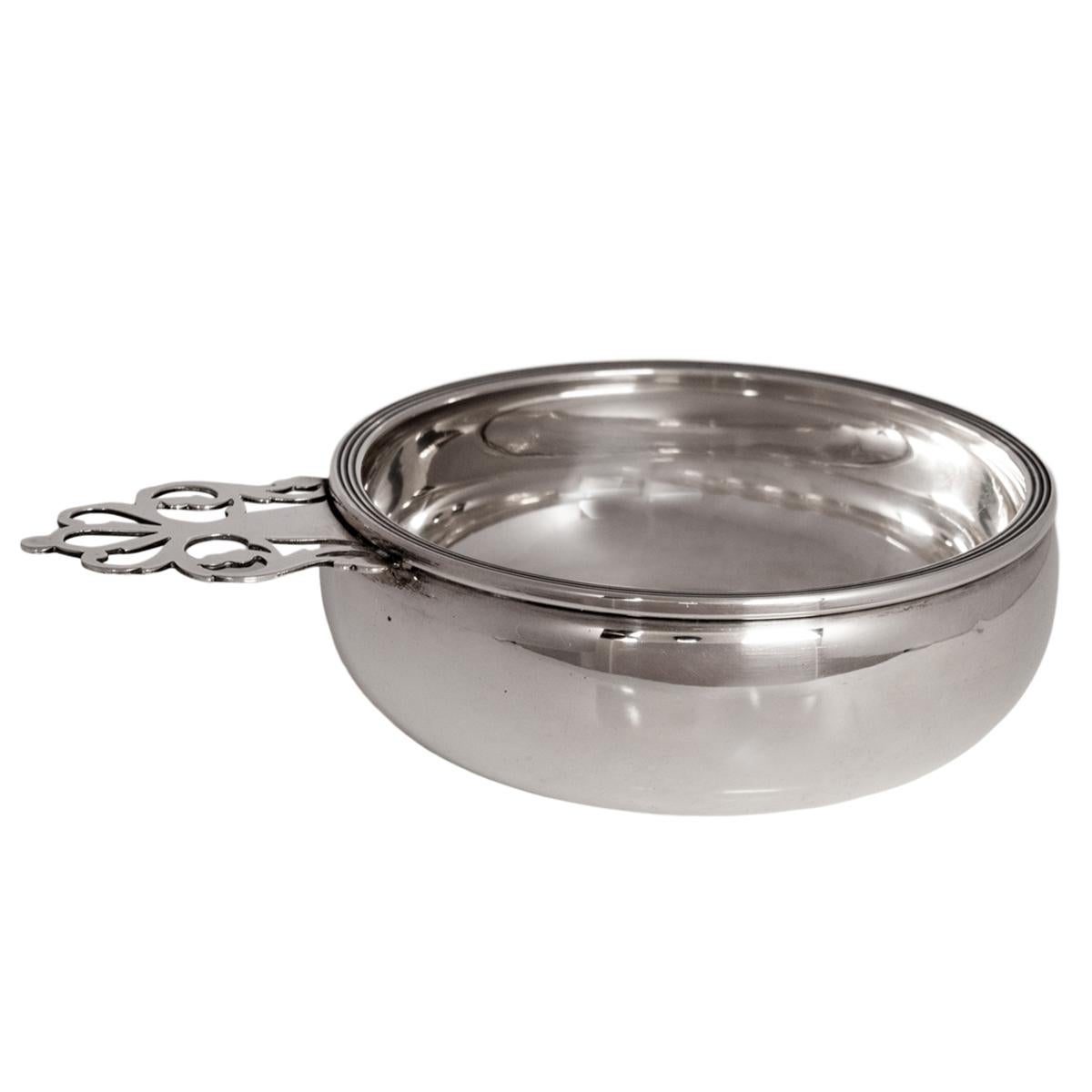 American Antique Sterling Silver Wine Baby Porringer Engraved 